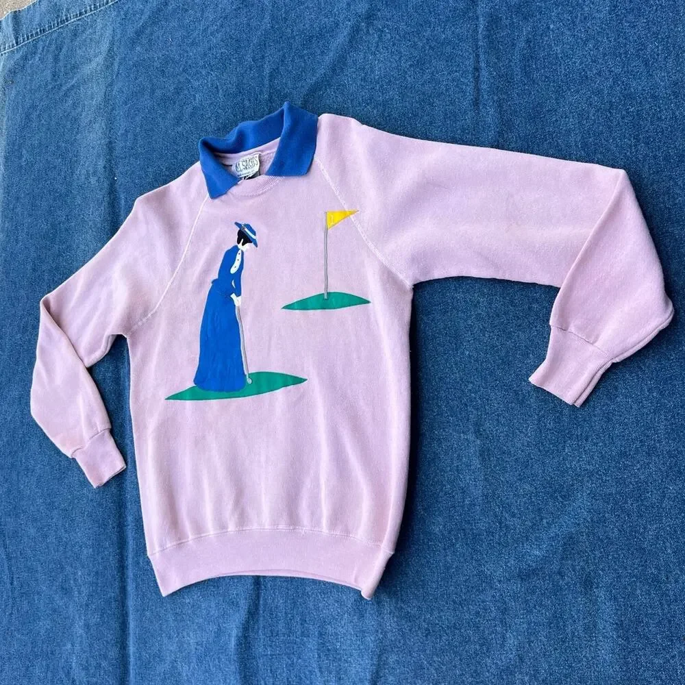 90s Lee Top Drawer by Nancy Schuyler custom lady golf graphic crewneck - Picture 10 of 14